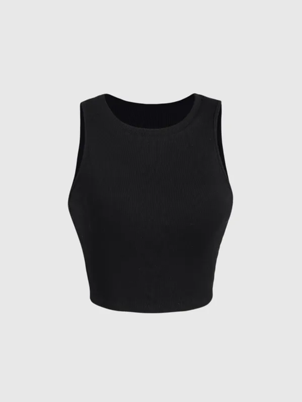 Solid Crop Tank Top sold by Cider