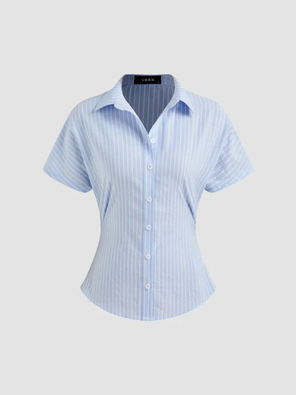 Cotton-blend Polo Striped Short Sleeve Shirt sold by Cider