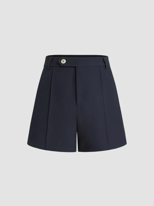 Woven Mid Rise Ruched Pocket Solid Shorts sold by Cider