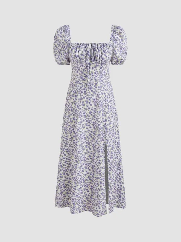 Ruth's Ditsy Floral Square Neck Midi Dress sold by Cider