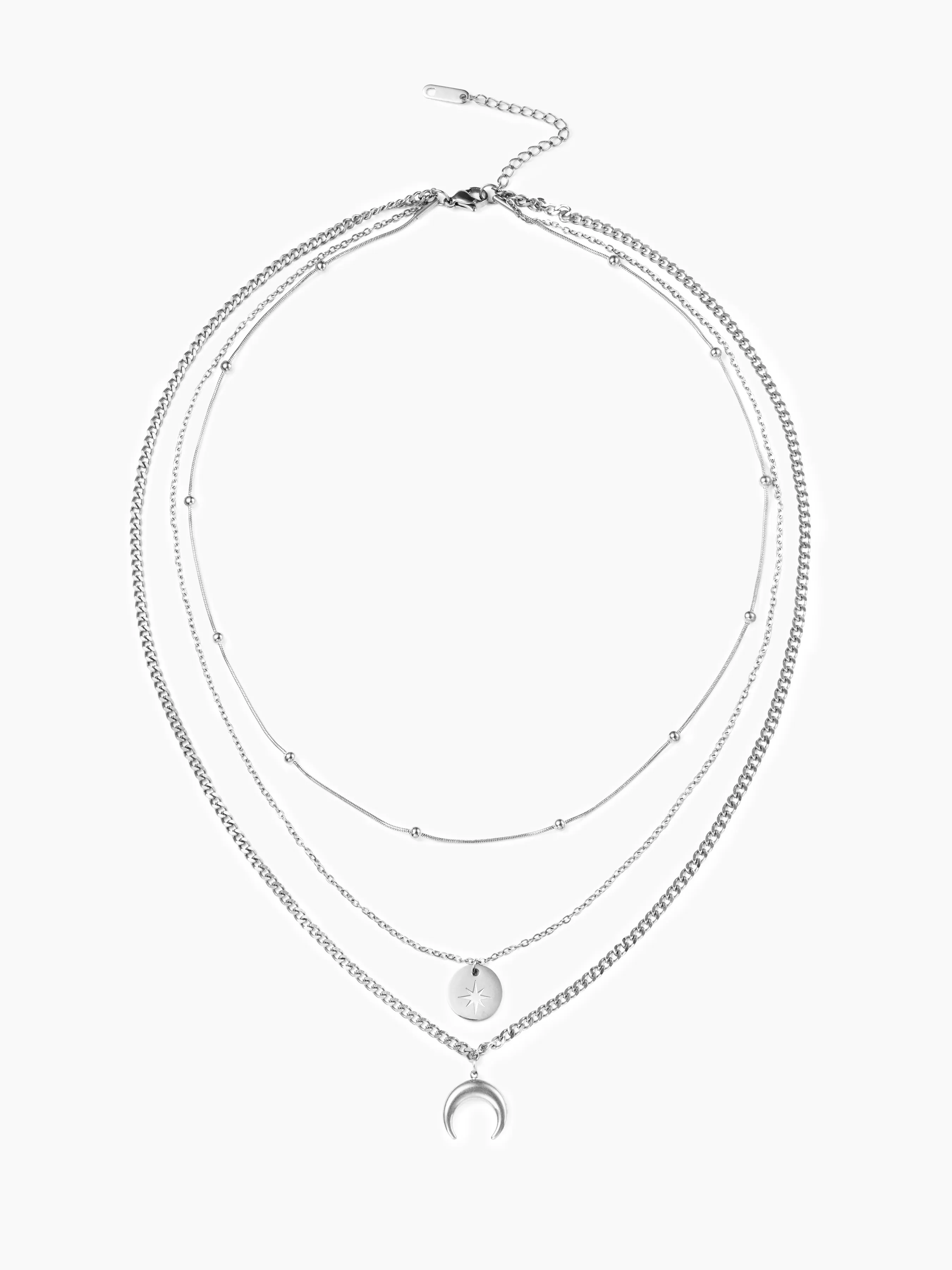 MOON & STAR LAYERED NECKLACE sold by Cider