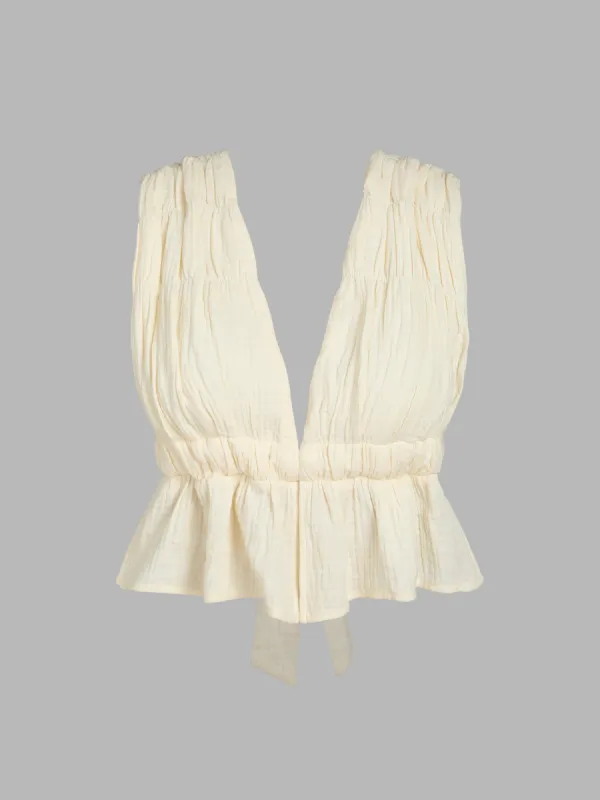 Solid V-neck Ruffle Crop Cami Top sold by Cider