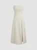 Linen-blend Split Tube Maxi Dress sold by Cider