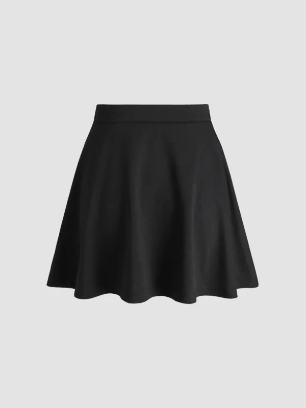 Solid High Waist Mini Skirt sold by Cider