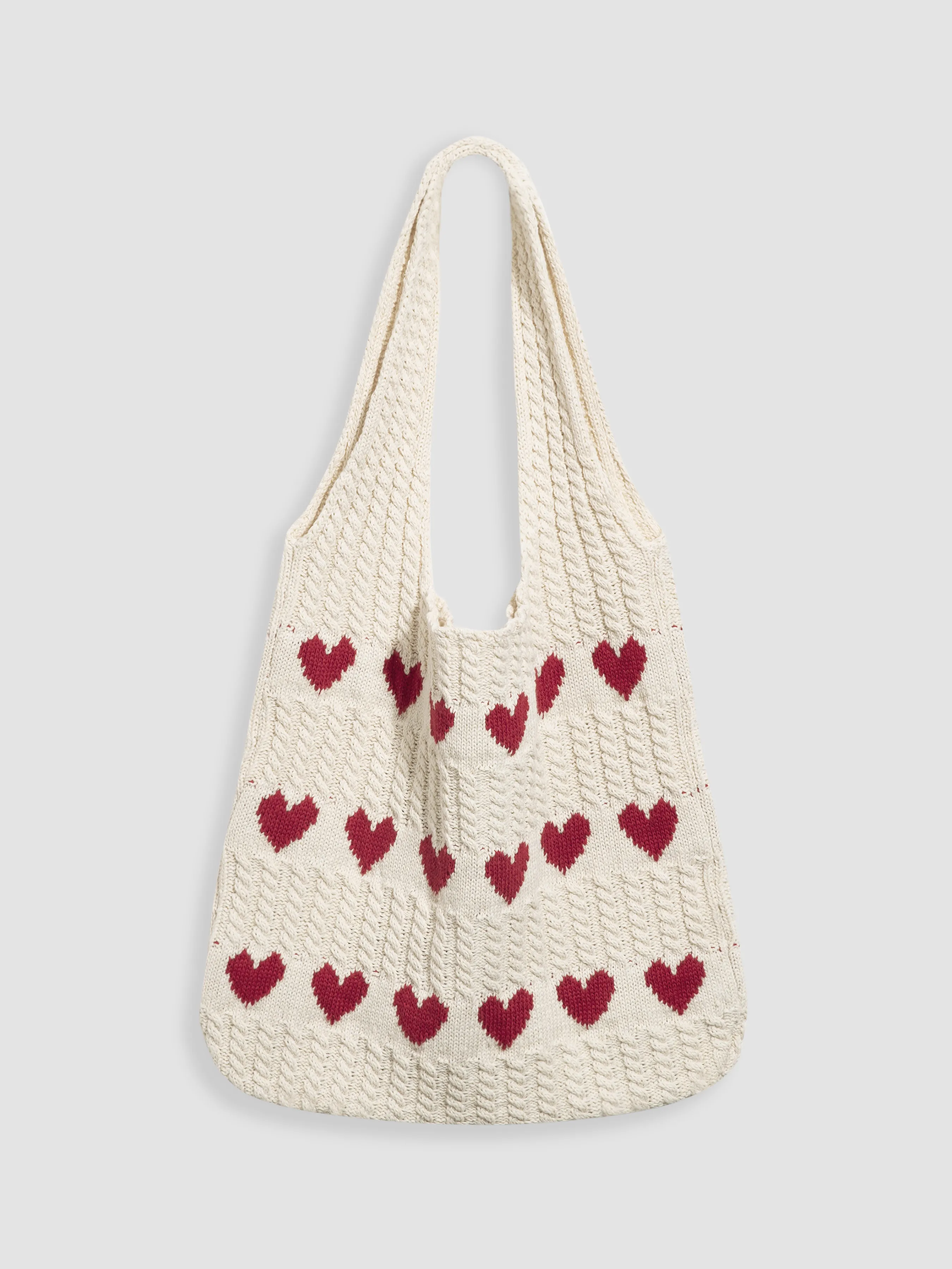 Heart Pattern Braided Tote Bag sold by Cider