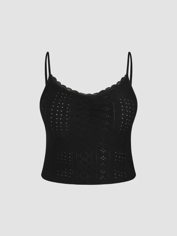 Lace Trim Crop Cami Top Curve & Plus sold by Cider