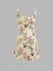Square Neck Floral & Fruit Graphic Mini Dress sold by Cider