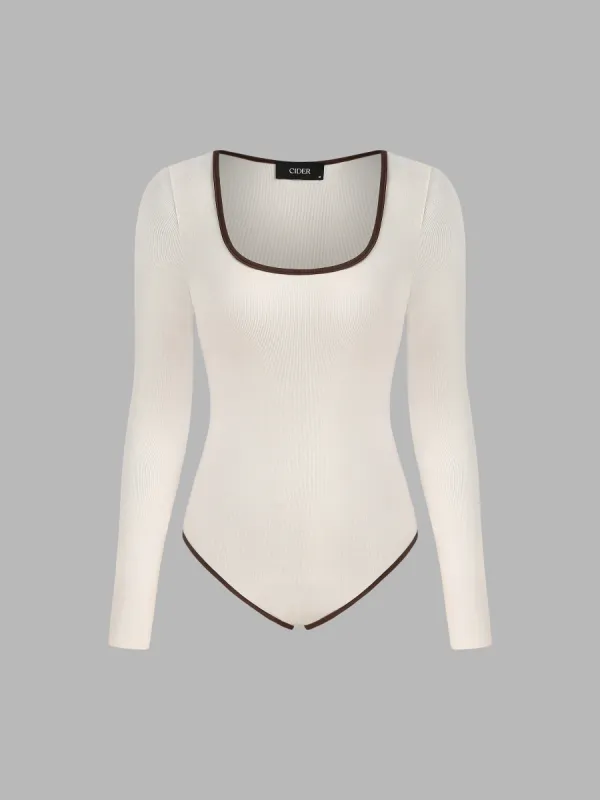 U-neckline Solid Bodysuit sold by Cider