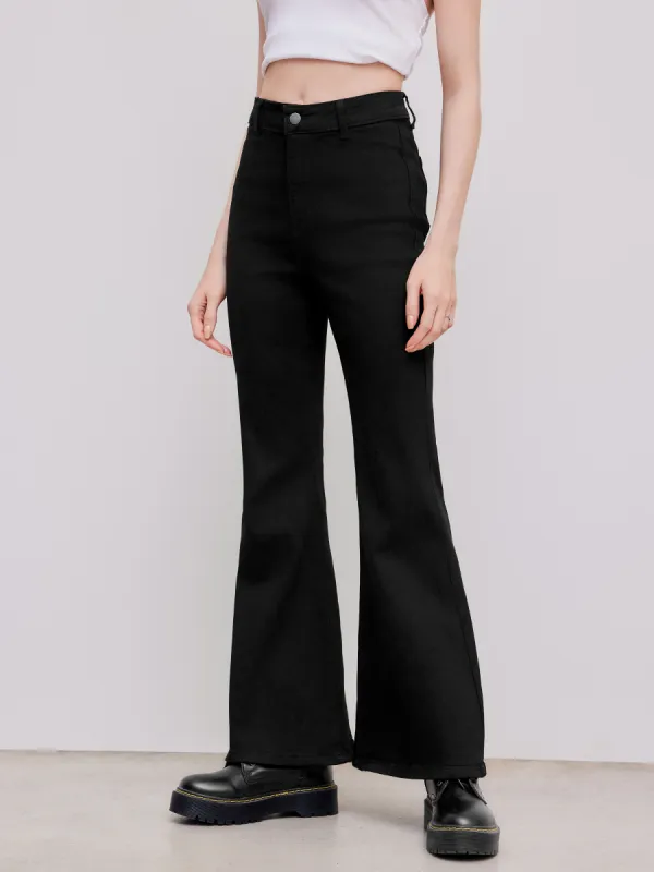High Stretch Denim High Waist Stretch Flared Jeans sold by Cider