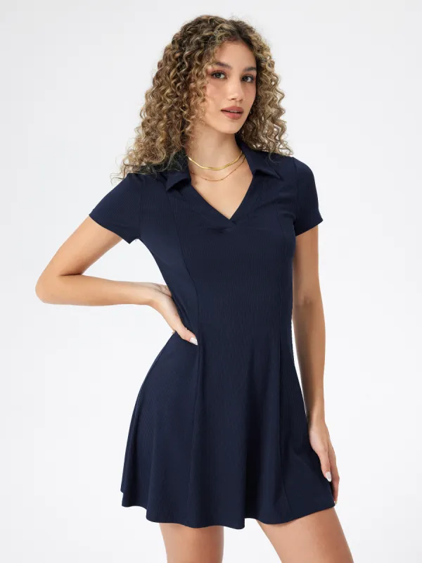 Collar Ruffle Knitted Mini Dress sold by Cider