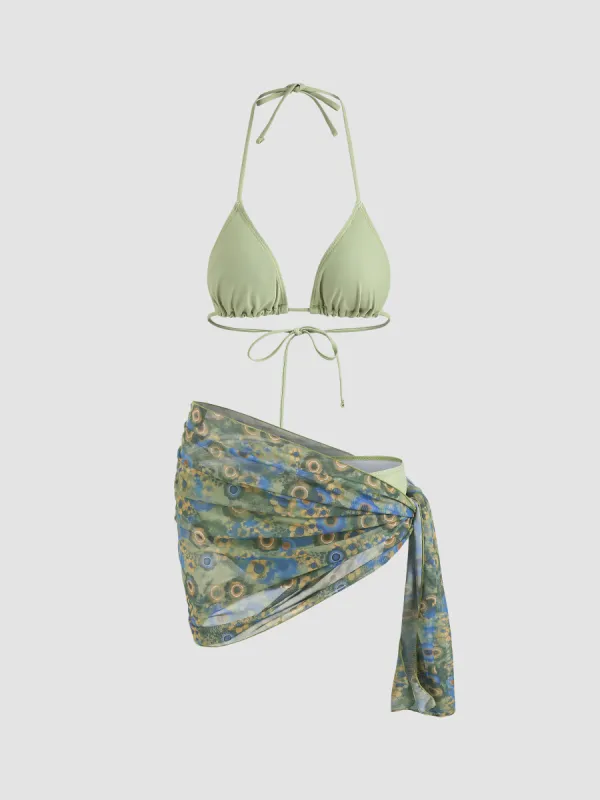 Floral Diary Bikini Set & Sarong sold by Cider