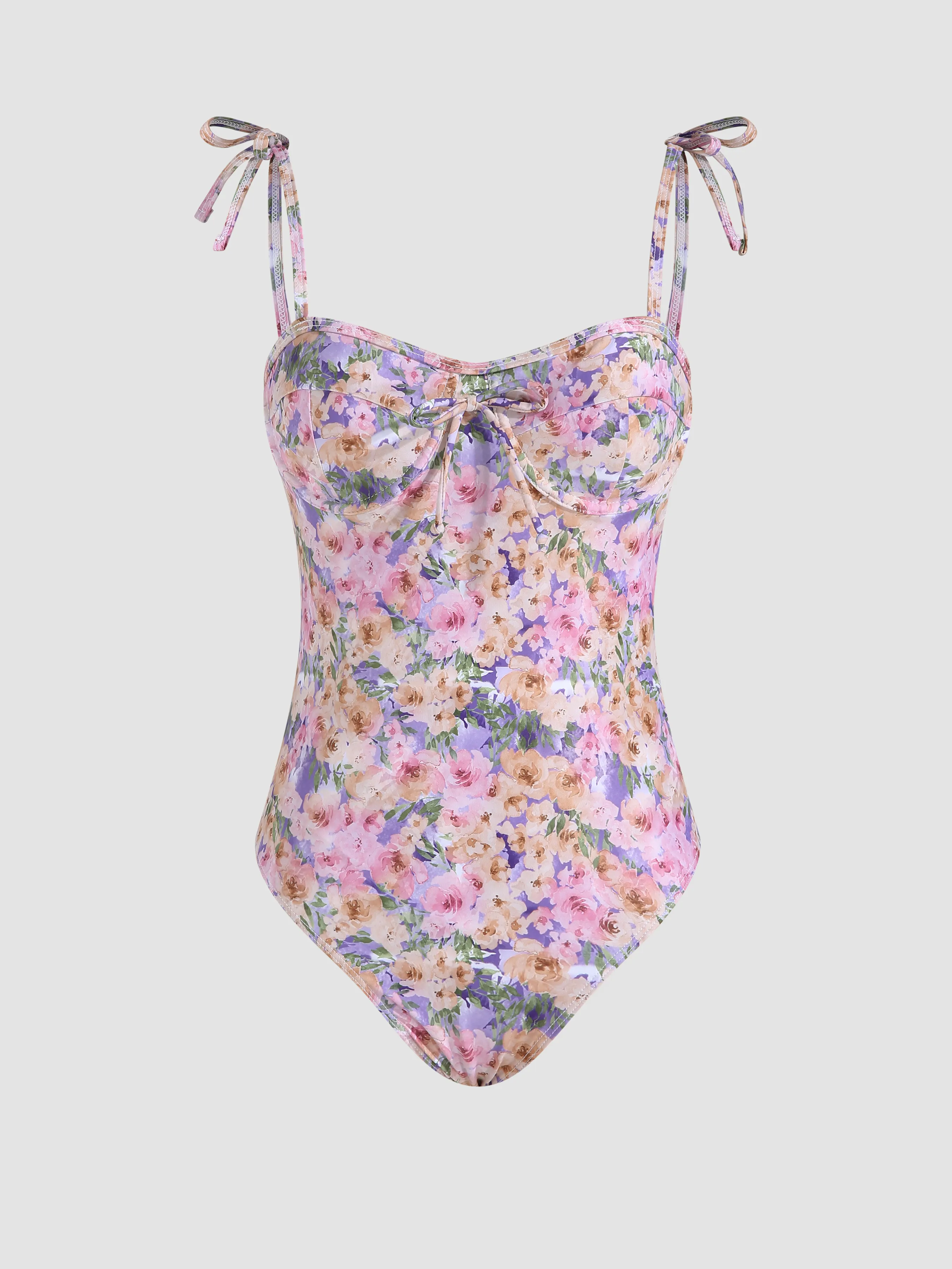Floral Sea Underwire One Piece Swimsuit sold by Cider