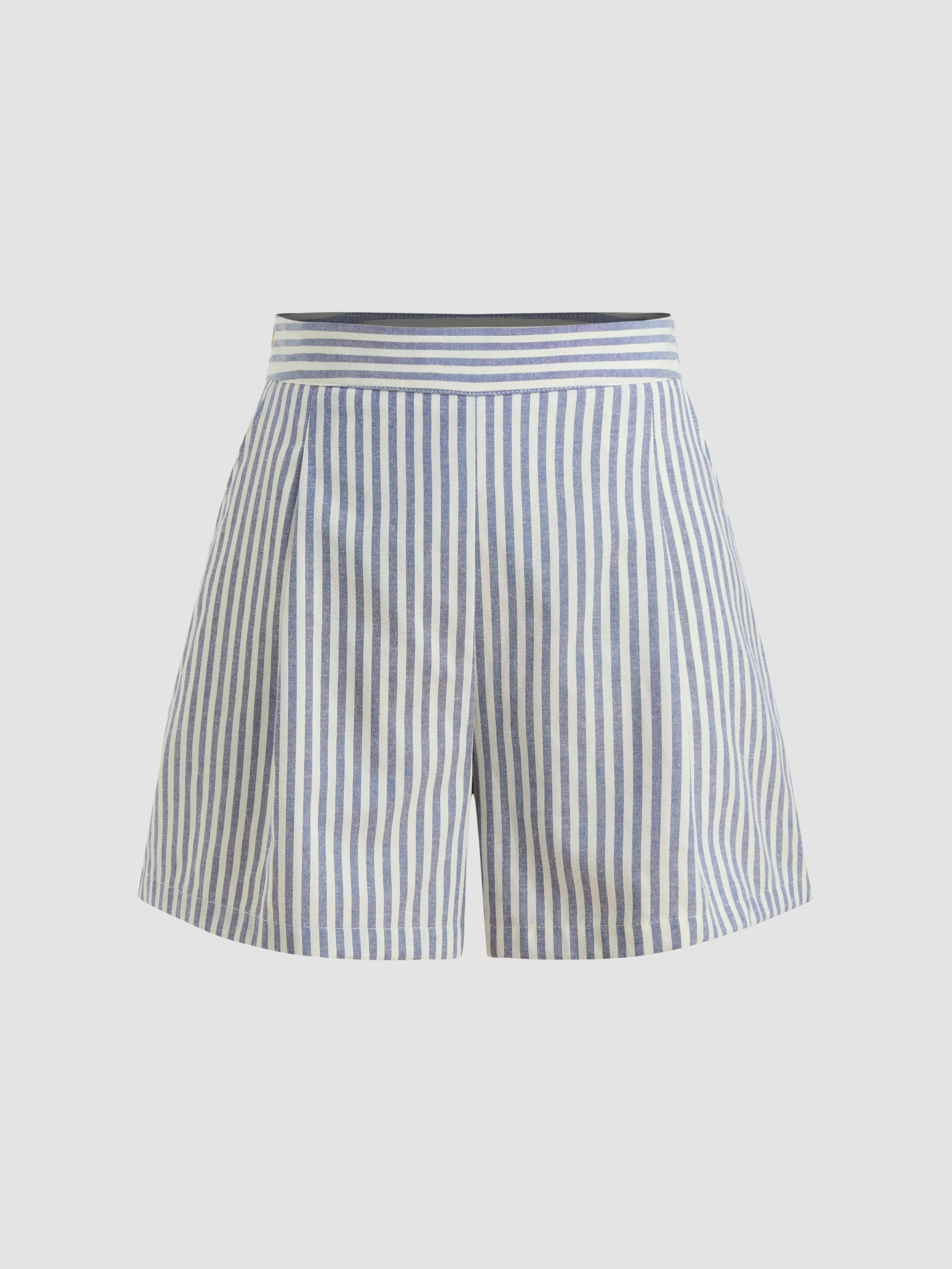 Cotton-blend Mid Rise Striped Pocket Shorts sold by Cider