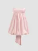 Bowknot Satin Tube Solid Bubble Hem Mini Dress sold by Cider