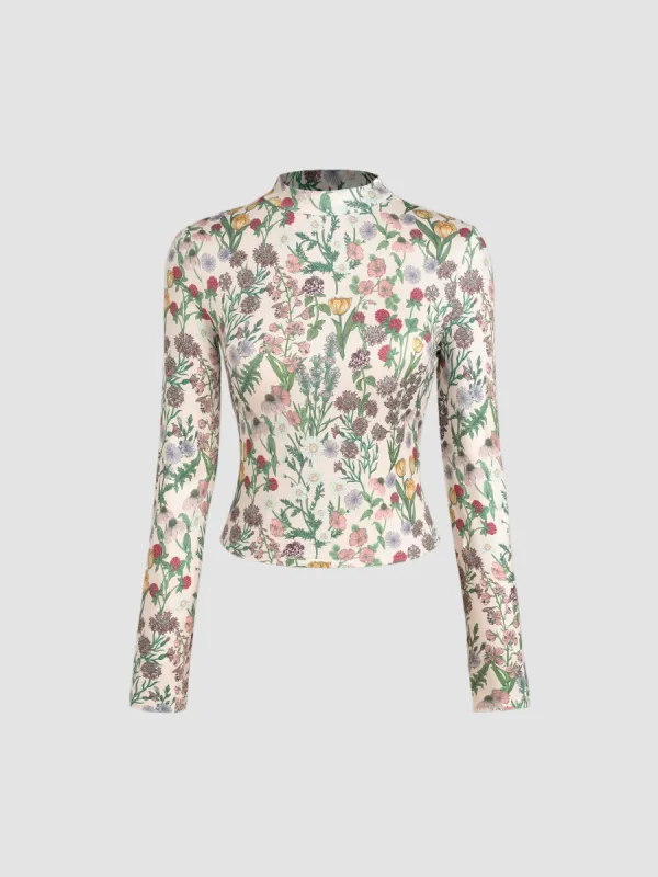 Floral Knitted Long Sleeve Top sold by Cider