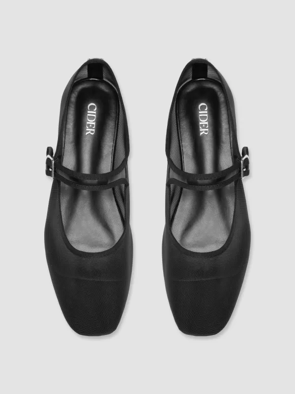Balletcore Mesh Mary Jane Flats sold by Cider