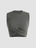 Solid Crewneck Crop Tank Top sold by Cider