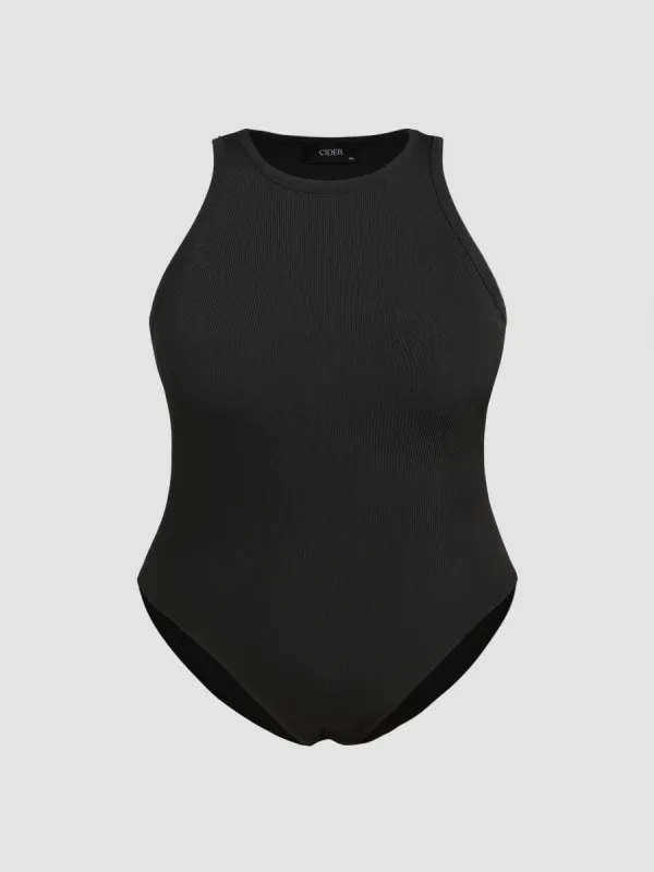 Round Neckline Sleeveless Knit Bodysuit Curve & Plus sold by Cider