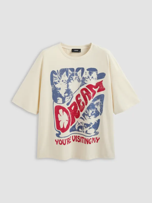 Dream You're Visiting My & Cat Graphic Tee Curve & Plus sold by Cider