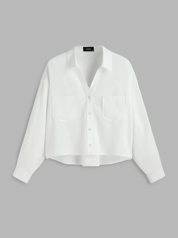 V-neck Solid Long Sleeve Blouse Curve & Plus sold by Cider