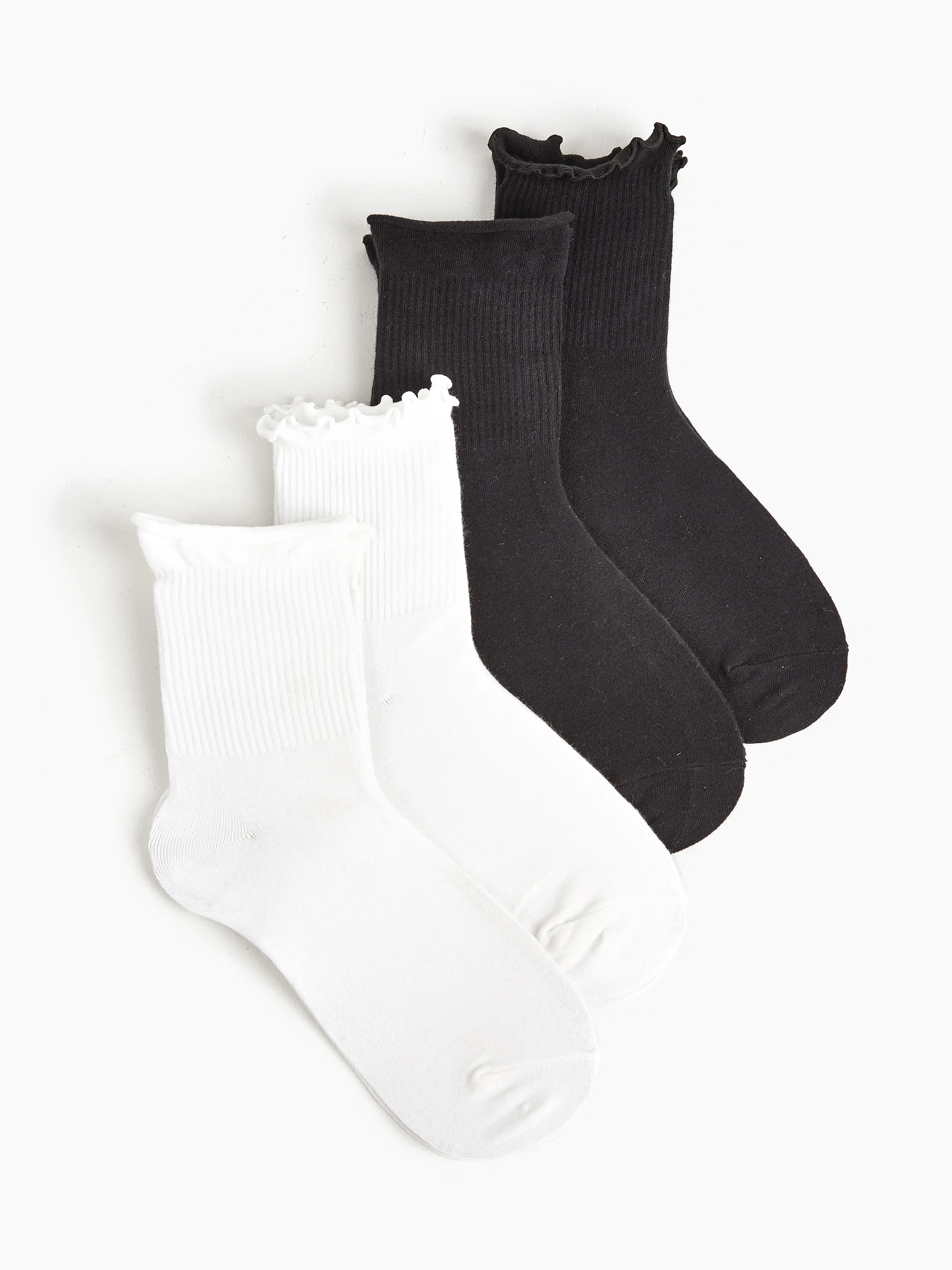 2 Pairs Solid Classic Crew Socks Set sold by Cider