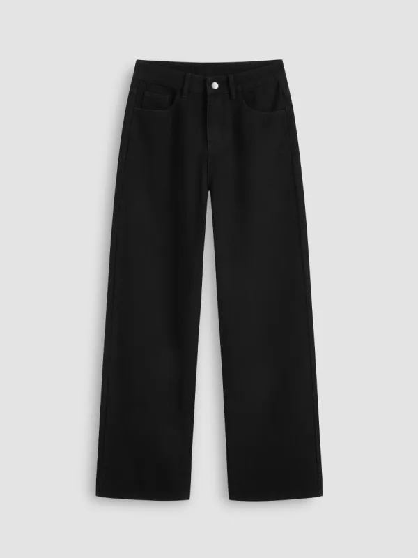 Cider Denim Mid Rise Solid Pocket Straight Leg Jeans sold by Cider