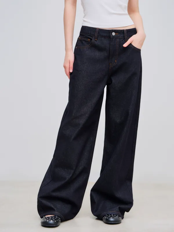 Cider Denim Mid Rise Solid Pocket Straight Leg Jeans sold by Cider