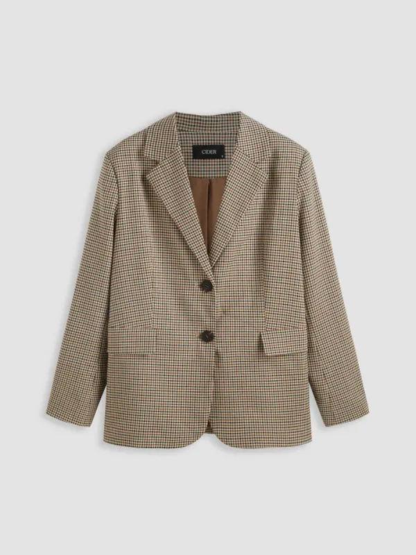 Collar Check Button Blazer sold by Cider