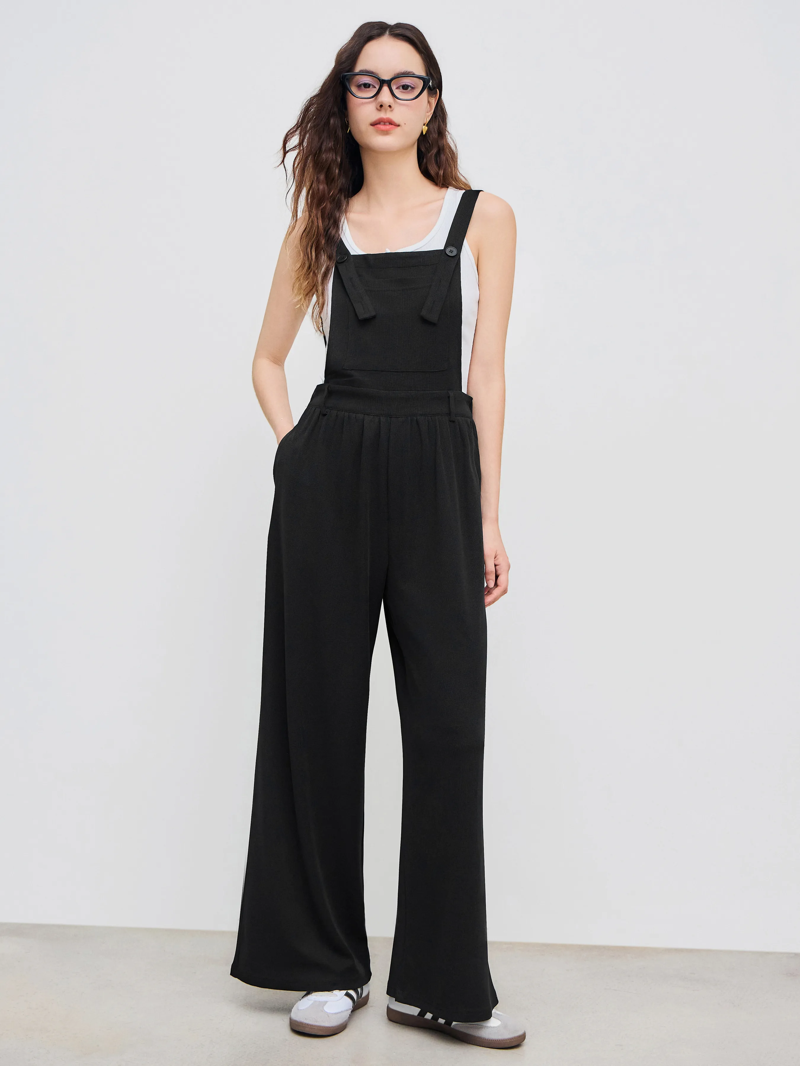 Solid Wide Leg Knitted Jumpsuit sold by Cider