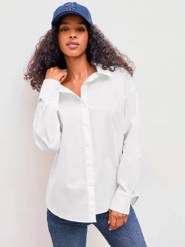 100% Cotton Collar Solid Long Sleeve Shirt sold by Cider