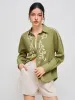 Cotton-blend Collar Symmetrical Pattern Button Long Sleeve Shirt sold by Cider