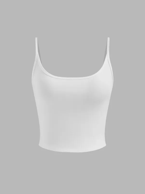 Cotton-blend Scoop Neckline Solid Adjustable Strap Cami Top sold by Cider