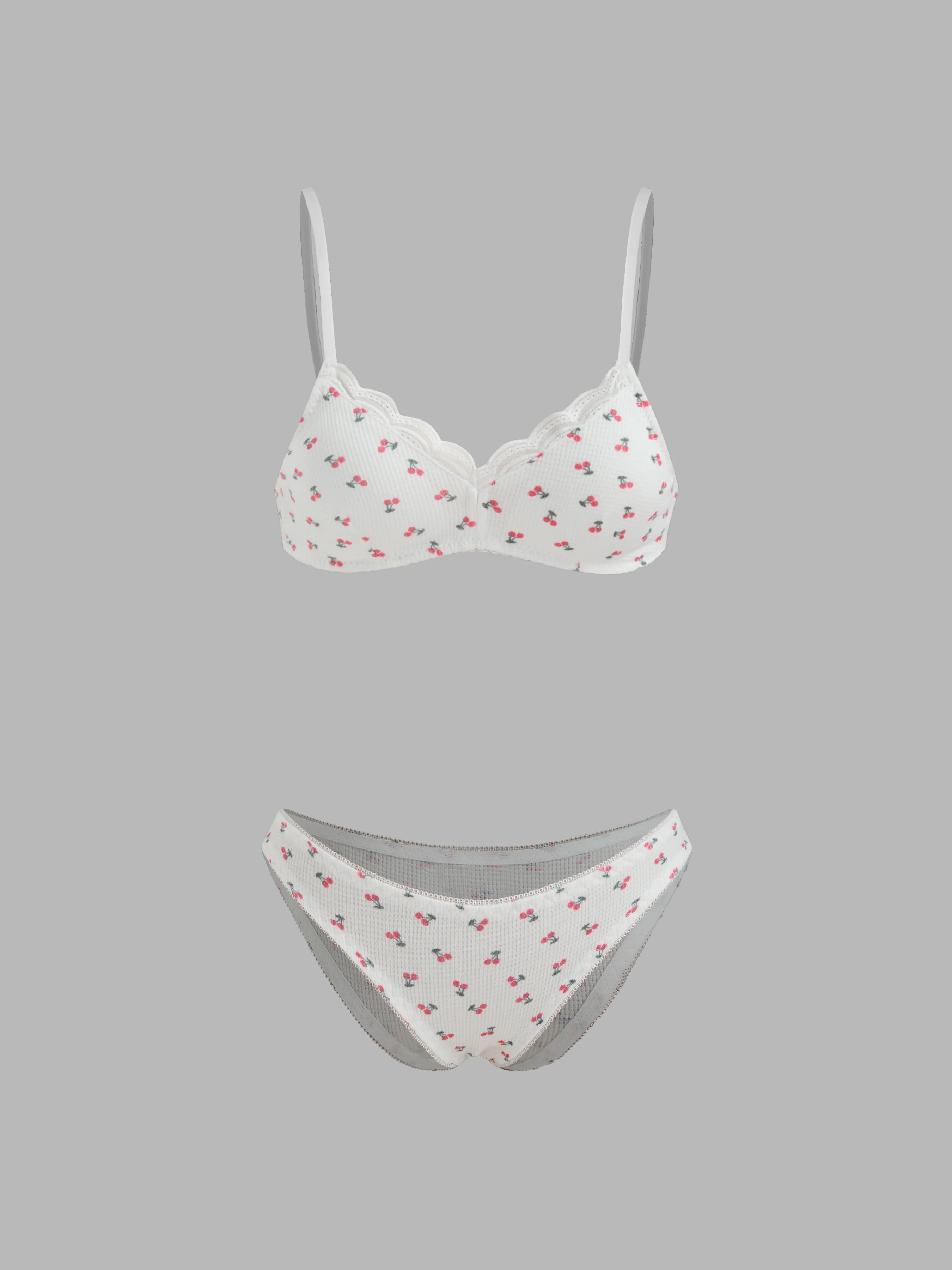 Cherry Lace Trim Lingerie Set sold by Cider