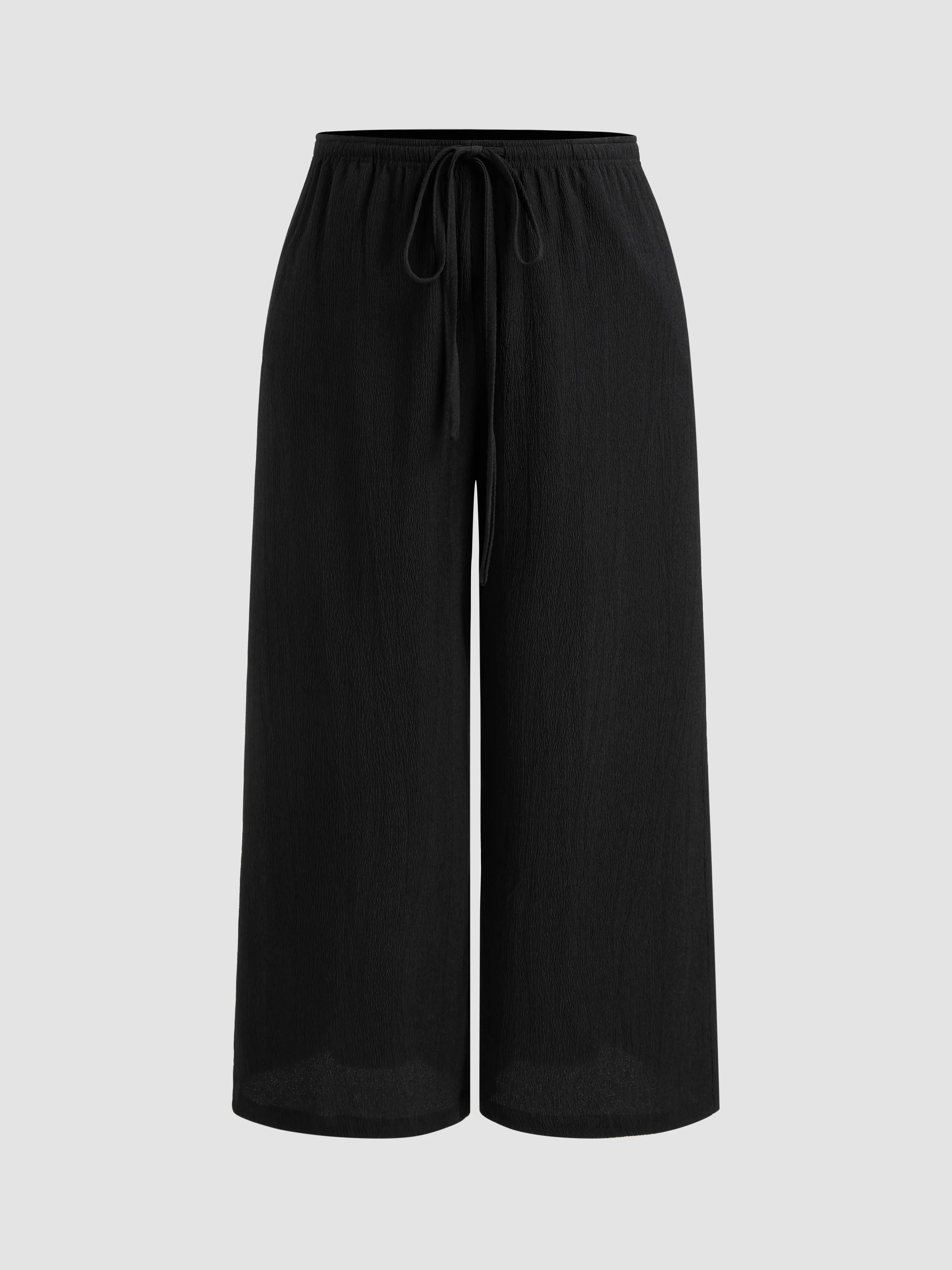 High Rise Solid Knotted Pocket Wide Leg Trousers Curve & Plus sold by Cider