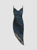Mesh Cowl Neck Ruched Maxi Dress sold by Cider