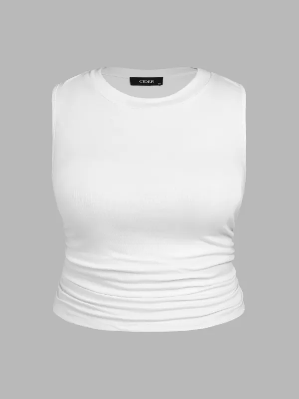 Sleeveless Ruched Crop Top Curve & Plus sold by Cider