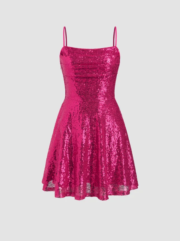 Sequin Square Neck Mini Dress sold by Cider