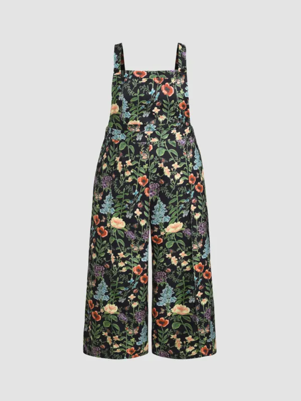 Corduroy Floral Pocket Wide Leg Jumpsuit Curve & Plus sold by Cider