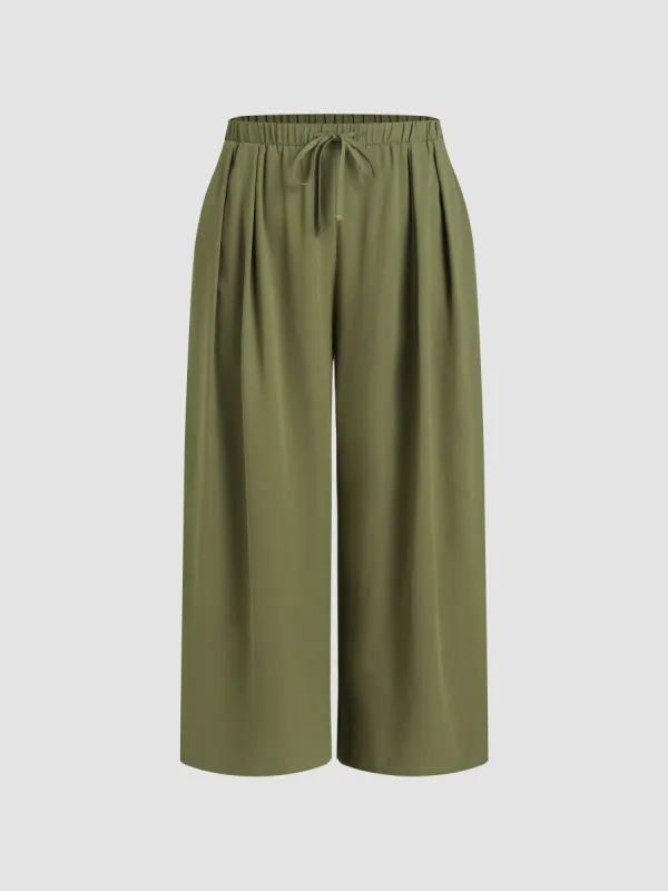 Elastic Waist Wide Leg Trousers Curve & Plus sold by Cider