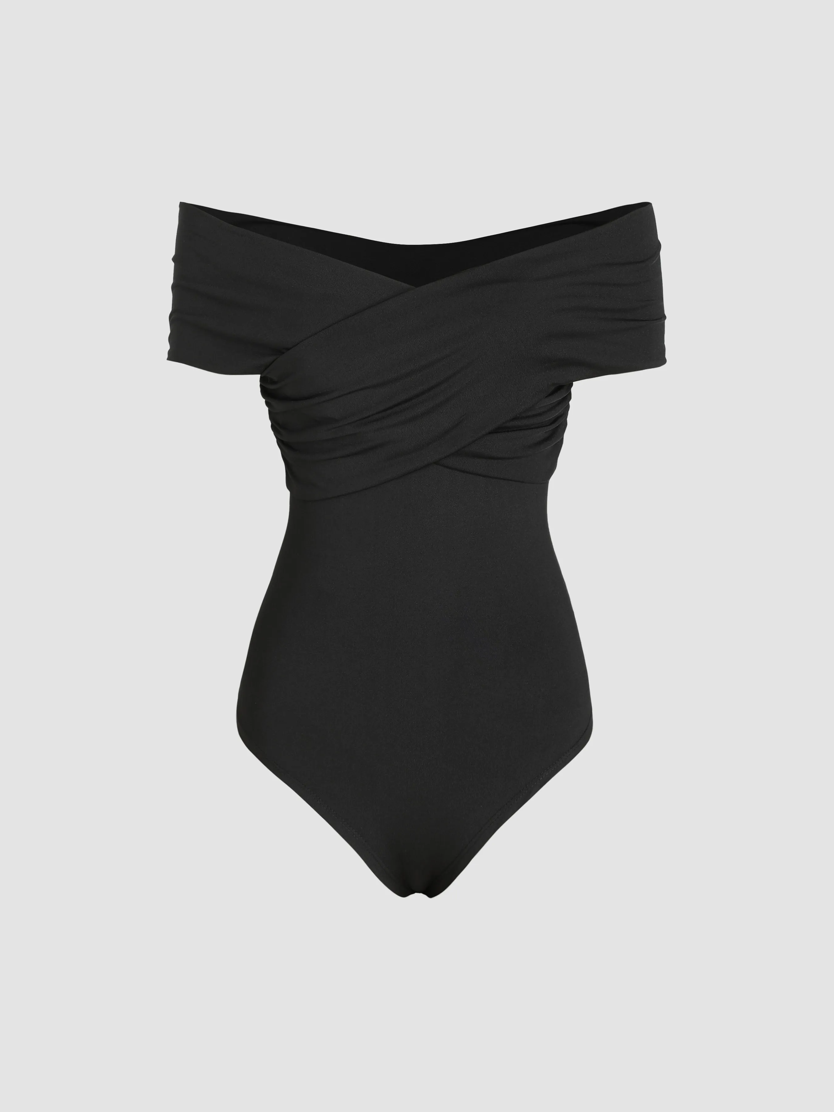 Solid Off-shoulder Bodysuit sold by Cider