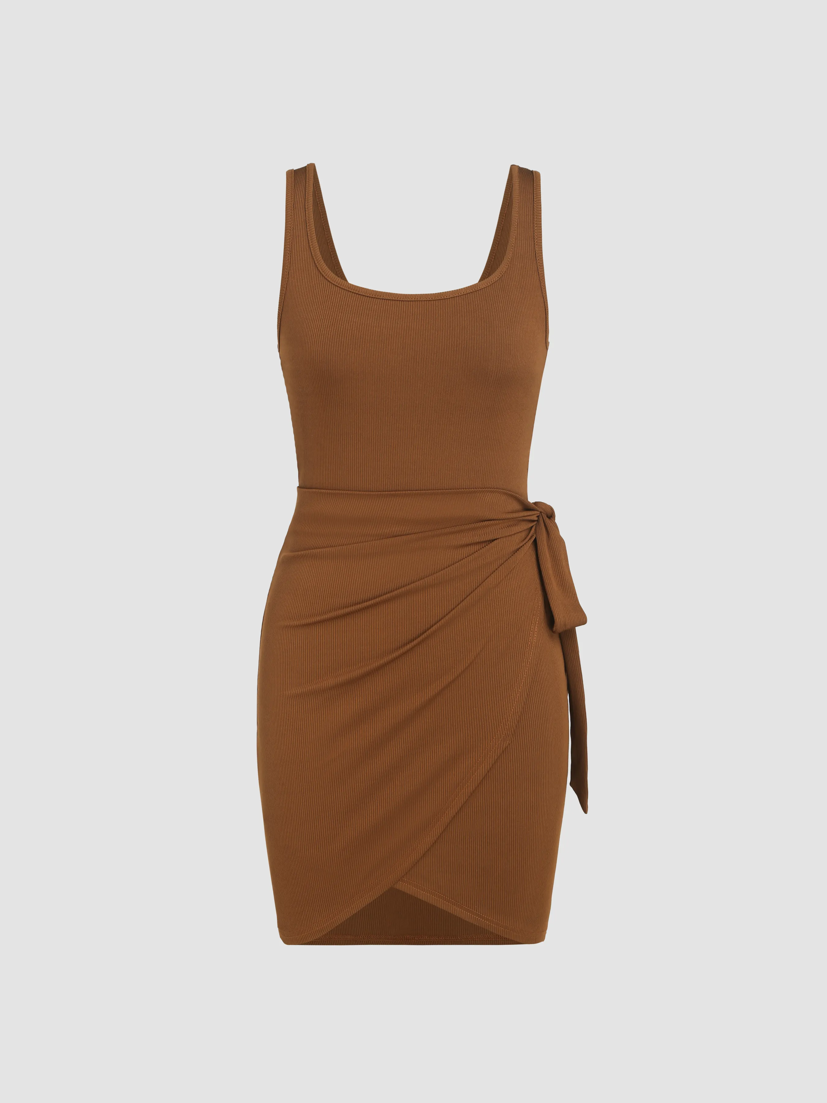 U-neckline Knotted Mini Dress sold by Cider