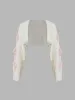 Cable Knit Bowknot Long Sleeve Shrug sold by Cider