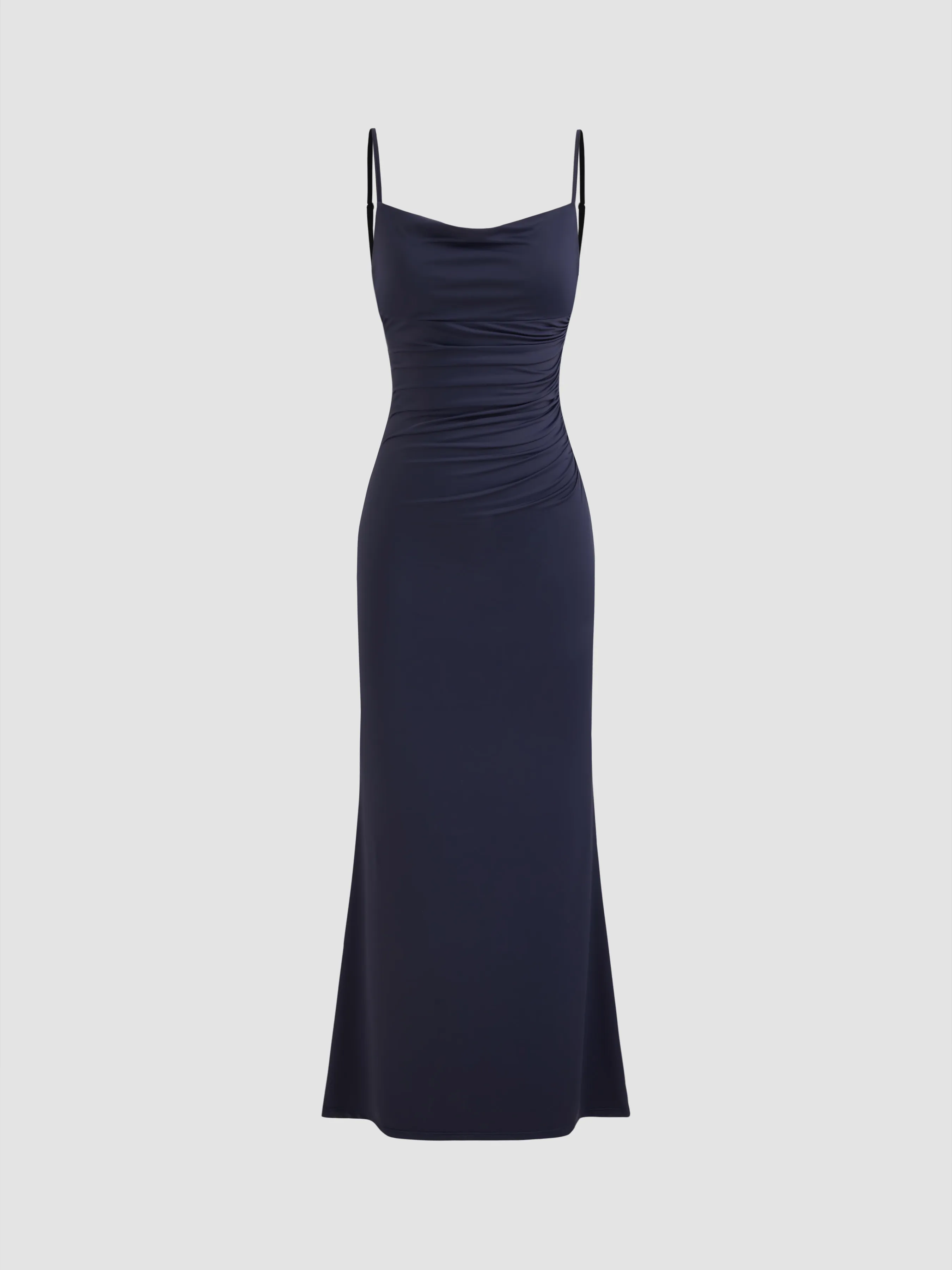 Cowl Neck Ruched Backless Maxi Dress sold by Cider