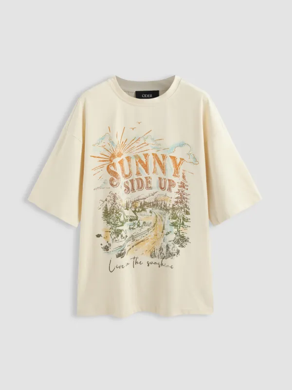 Sunny Side Up Graphic Short Sleeve Tee sold by Cider