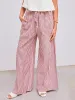 Woven Mid Rise Stripe Knotted Pocket Trousers sold by Cider