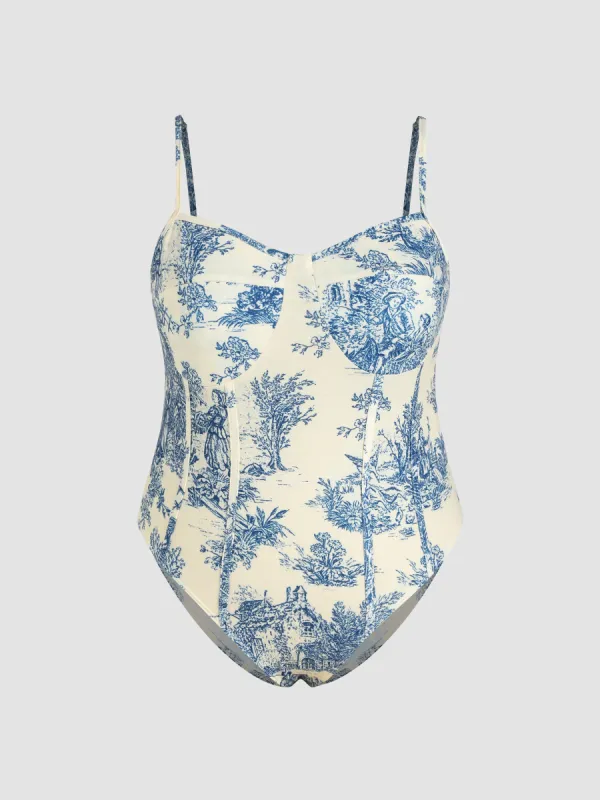 Toile de Jouy Bodysuit Curve & Plus sold by Cider