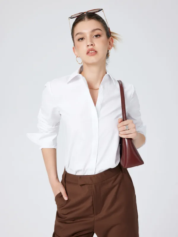 Collar Button Up Long Sleeve Shirt sold by Cider