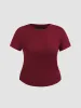 Round Neckline Knit Short Sleeve Top Curve & Plus sold by Cider