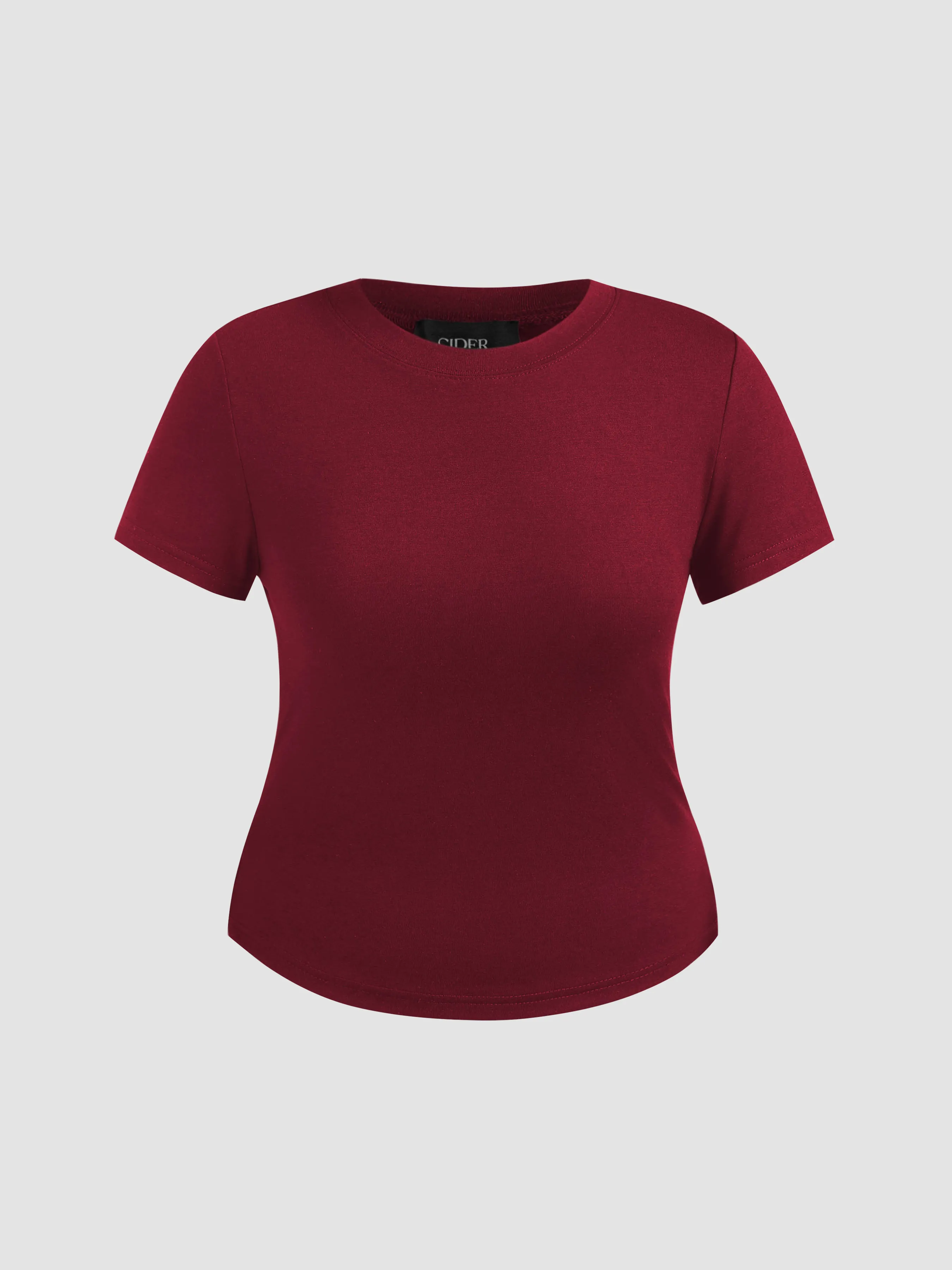 Round Neckline Knit Short Sleeve Top Curve & Plus sold by Cider