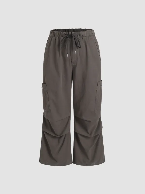 Denim Drawstring Pocket Cargo Pants Curve & Plus sold by Cider